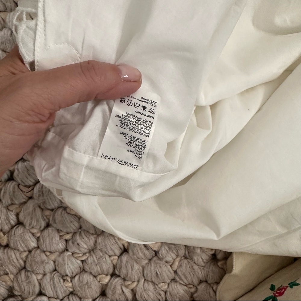 Zimmermann HALCYON BRODERIE maxi SKIRT white linen embroidered bottom size 0 - Picture 4 of 4